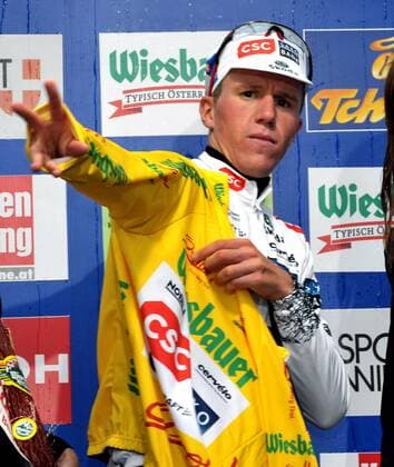Chris Anker Sörensen (Dänemark CSC) gewinnt die 2. Etappe der Österreich Rundfahrt 2008 und erobert das gelbe Trikot -  Radsport Herren Österreich Rundfahrt 2008, Österreichrundfahrt, Straßenradsport, Straße, Rad Einzelbild 2. Etappe: Toblach - Kitzbüheler Horn