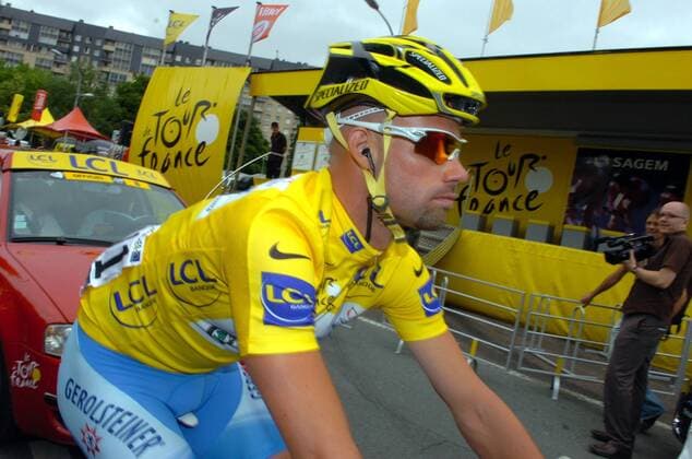 Stefan Schumacher (Deutschland Gerolsteiner) im gelben Trikot -  Radsport Herren Tour de France 2008, Straßenradsport, Straße, Rad, Einzelbild 5. Etappe: Cholet - Chateauroux