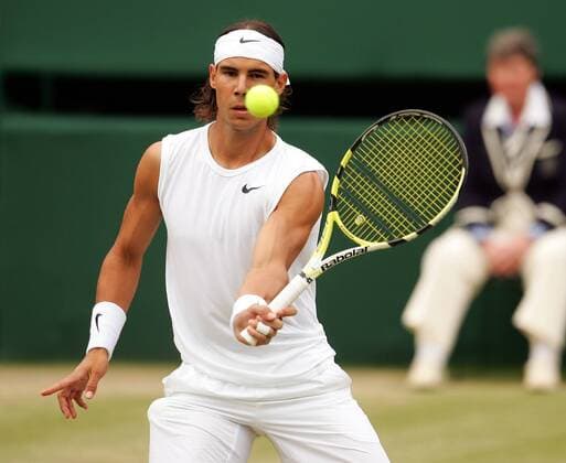 Rafael Nadal (Spanien) Tennis Herren All England Championships 2008, Grand Slam, ATP Tour, Finale Einzelbild Wimbledon London Dynamik,