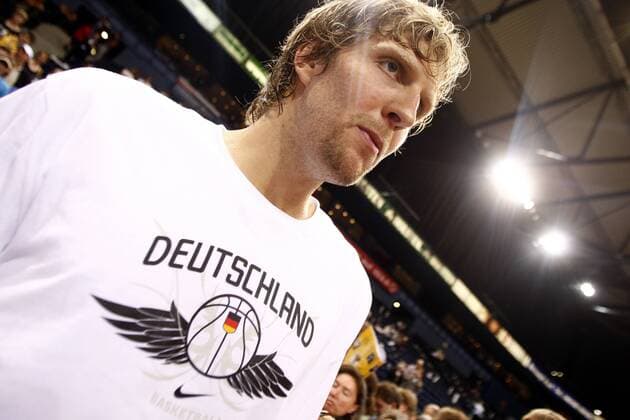 Dirk Nowitzki (Deutschland) Basketball Länderspiel Herren Freundschaftsspiel 2008, Test, Testspiel, Nationalteam, Einzelbild Hamburg