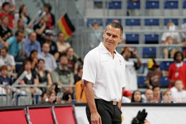 Bundestrainer Dirk Bauermann (Deutschland) Basketball Länderspiel Herren Freundschaftsspiel 2008, Test, Testspiel, Nationalteam, Einzelbild Mannheim