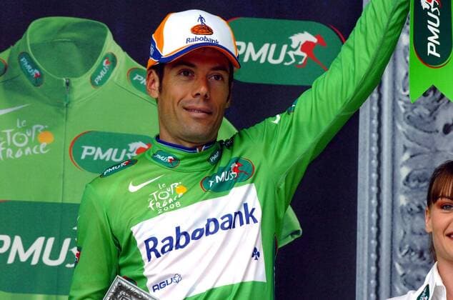 Oscar Freire Gomez (Spanien Rabobank) im grünen Trikot nach der 8. Etappe der Tour de France 2008 -  Radsport Herren Tour de France 2008, Straßenradsport, Straße, Rad Einzelbild 8. Etappe: Figeac - Toulouse