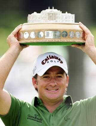Graeme McDowell (Nordirland) - Sieger der Scottish Open 2008 - EDITORIAL USE ONLY. No use with unauthorised audio, video, data, fixture lists, club league logos or live services. Online in-match use limited to 120 images, no video emulation. No use in betting, games or single club league player publications. Golf Herren The Barclays Scottish Open 2008, PGA European Tour Einzelbild Glasgow Freude,