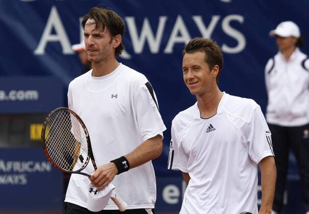 Christopher Kas (li.) und Philipp Kohlschreiber (beide Deutschland) Tennis Herren Mercedes Cup 2008 ATP Tour, Vdig Gruppe Weißenhof Stuttgart