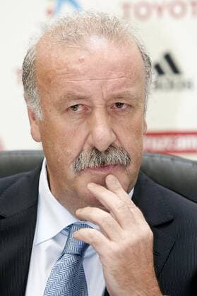 Vicente del Bosque, neuer Nationaltrainer von Spanien -  (pan26907) Fußball Herren Nationalmannschaft 2008, Präsentation, Pressetermin, Pressekonferenz Einzelbild Madrid Nachdenklichkeit,