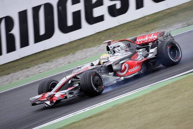 Lewis Hamilton (England McLaren Mercedes) in seinem Boliden Motorsport Grand Prix Herren Großer Preis von Deutschland 2008, Formel 1 Weltmeisterschaft, F1, F, GP, WM, Training Einzelbild Hockenheimring Hockenheim