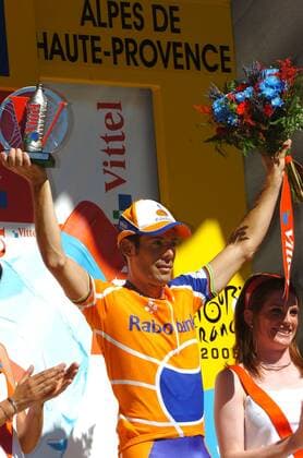 Oscar Freire Gomez (Spanien Rabobank) gewinnt die 14. Etappe der Tour de France 2008 -  Radsport Herren Tour de France 2008, Straße, Rad, Straßenradsport Einzelbild 14. Etappe: Nimes - Dignes les Bains Freude,