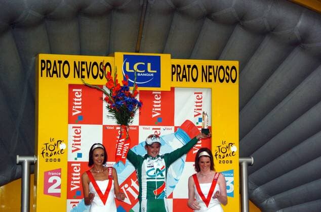 Simon Gerrans (Australien Credit Agricole) gewinnt die 15. Etappe der Tour de France 2008 -  Radsport Herren Tour de France 2008, Straße, Rad, Straßenradsport Gruppe 15. Etappe: Embrun - Prato Nevoso Freude,