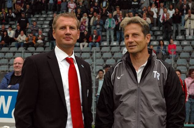 Fußball, Trainerhistorie, Wuppertaler SV Sportdirektor Carsten Pröpper (li.) und Trainer Christoph John (beide Wuppertal) Fußball Herren 3. Liga 2008 2009, Wuppertaler SV Borussia, WSV, Test, Testspiel Gruppe Wuppertal