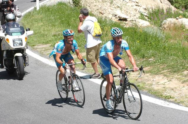 Stefan Schumacher (Deutschland Gerolsteiner) vor Thomas Voeckler (Frankreich Bouygues Telecom) -  Radsport Herren Tour de France 2008, Rad, Radsport, Straßenradsport Gruppe 16. Etappe: Cuneo - Jausiers