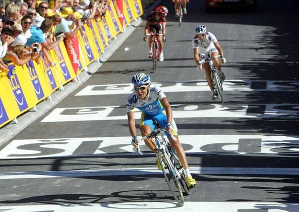 Cyril Dessel (Frankreich AG2R) gewinnt die 16. Etappe der Tour de France 2008 -  Radsport Herren Tour de France 2008, Rad, Straße, Straßenradsport, Einzelbild 16. Etappe: Cuneo - Jausiers Freude,