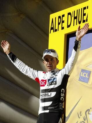 Carlos Sastre (Spanien CSC), Etappensieger der 17. Etappe der Tour de France 2008 von Embrun nach L Alpe d Huez Radsport Herren Tour de France 2008, Straßenradsport, Straße, Rad, Einzelbild 17. Etappe: Embrun - L Alpe d Huez, lAlpe dHuez