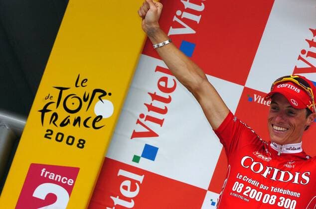 Sylvain Chavanel (Frankreich Cofidis) gewinnt die 19. Etappe der Tour de France 2008 -  Radsport Herren Tour de France 2008, Straßenradsport, Straße, Rad Einzelbild 19: Etappe: Roanne - Montlucon Freude,