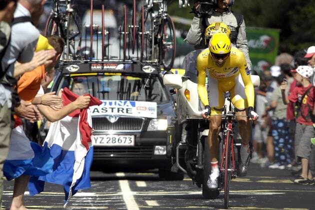 Carlos Sastre (Spanien CSC) -  Radsport Herren Tour de France 2008, Straßenradsport, Straße, Rad, Zeitfahren, Einzelzeitfahren Einzelbild 20. Etappe: Cerilly - Saint Amand Montrond