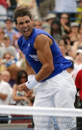 Rafael Nadal (Spanien) gewinnt den Rogers Cup 2008 -  (TOR2008072703) Tennis Herren Rogers Cup 2008, ATP Tour, Masters Series, Finale Einzelbild Toronto Freude, Begeisterung,