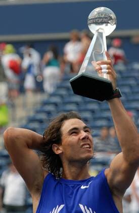 Rafael Nadal (Spanien) gewinnt den Rogers Cup 2008 -  (TOR2008072708) Tennis Herren Rogers Cup 2008, ATP Tour, Masters Series, Finale Einzelbild Toronto Freude,