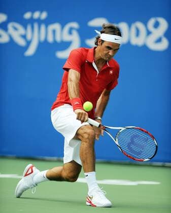 Roger Federer (Schweiz) -  Tennis OS Sommer Herren Vorschau Olympische Spiele 2008, Sommerspiele, Training, Vdig Einzelbild Peking