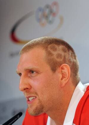 Dirk Nowitzki (Deutschland) - Pressekonferenz Basketball OS Sommer Herren Olympische Spiele Peking 2008, Sommerspiele, Nationalmannschaft Porträt Peking