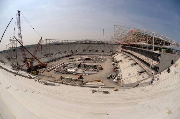 Baustelle Rhein Neckar Stadion, zukünftige Heimspielstätte der TSG 1899 Hoffenheim Fußball 1. BL Herren Saison 2008 2009, TSG 1899 Hoffenheim, Bau, Stadionbau, Neubau, Stadionneubau, bauen, Bauarbeiten, Totale Rhein Neckar Stadion Sinsheim