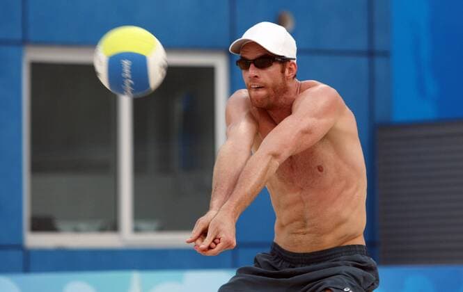Christoph Dieckmann (Deutschland) - Training Beachvolleyball OS Sommer Olympische Spiele Peking 2008, Sommerspiele, Training Einzelbild Peking