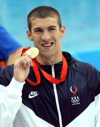 Olympia, Historie, Rückblick auf die Sommerspiele 2008 in Peking Michael Phelps (USA) - Olympiasieger 400m Lagen -  (OLY20080810328) Schwimmen OS Sommer Herren Olympische Spiele Peking 2008, Sommerspiele, Einzelbild Peking