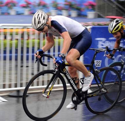 Nicole Cooke (Großbritannien) vor Johansson (Schweden) -  Radsport OS Sommer Damen Olympische Spiele Peking 2008, Sommerspiele, Straßenradsport, Straße, Rad Gruppe Peking Dynamik,