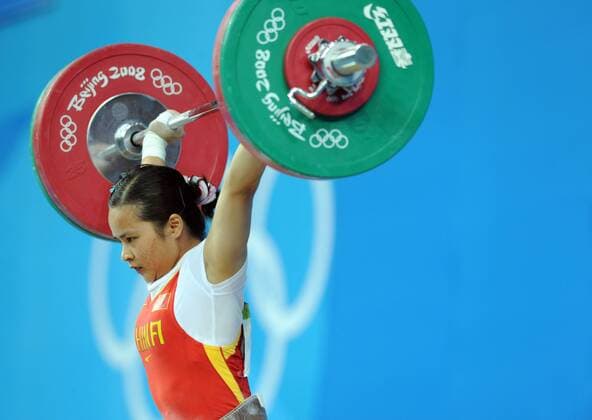 Chen Xiexia (China) -  Gewichtheben OS Sommer Damen Olympische Sommerspiele Peking 2008, Spiele, Klasse bis 48kg Einzelbild Peking