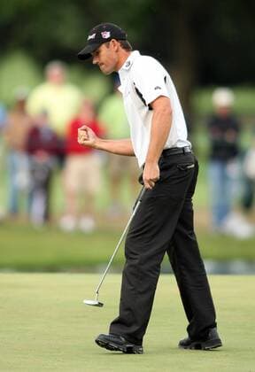 Padraig Harrington (Irland) jubelt -  (DEP2008081012) Golf Herren PGA Championship 2008, Tour Einzelbild Bloomfield Township Freude,