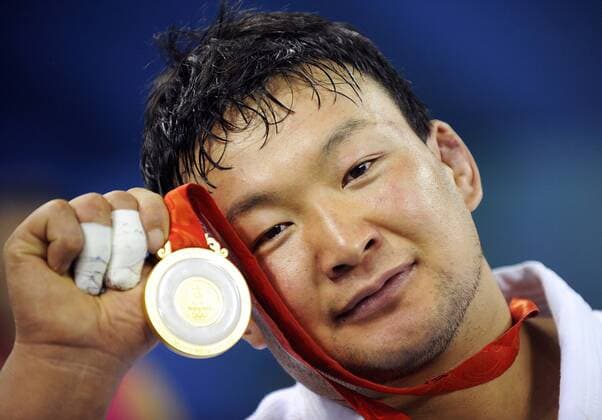 Olympia, Historie, Rückblick auf die Sommerspiele 2008 in Peking Tuvshinbayar Naidan (Mongolei) - Judo Olympiasieger 2008 in der Gewichtsklasse bis 100kg -  Judo OS Sommer Herren Olympische Spiele Peking 2008, Sommerspiele, bis 100kg Porträt Peking Freude,