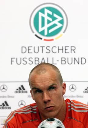 Torwart Robert Enke (Deutschland) während der Pressekonferenz des DFB Fußball Herren Nationalteam 2008, Pressekonferenz, Pressetermin Einzelbild Herzogenaurach