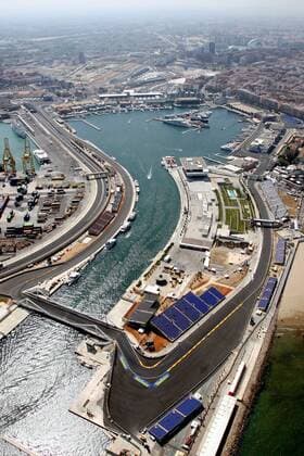 Stadtkurs von Valencia, Austragungsort des GP von Europa 2008 -  Motorsport Grand Prix Herren Großer Preis von Europa 2008, Formel 1 Weltmeisterschaft, F1, F, GP, WM Totale Street Circuit Valencia