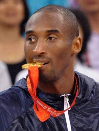Kobe Bryant (USA) - Olympiasieger im Basketball in Peking 2008 -  (OLY200808250) Basketball OS Sommer Herren Olympische Spiele 2008, Sommerspiele, Nationalteam, Länderspiel, Finale Porträt Peking Freude,