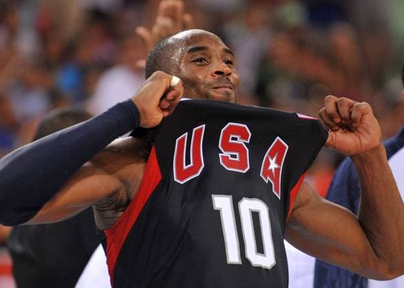 Kobe Bryant (USA) - Olympiasieger 2008 Basketball OS Sommer Herren Olympische Spiele Beijing 2008, Sommerspiele, Länderspiel, Finale, Nationalteam, Einzelbild Beijing Freude,