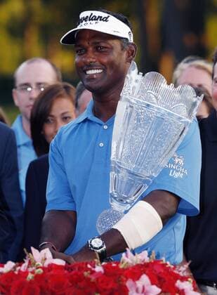 Vijay Singh (Fidschi Inseln), Sieger des The Barclays 2008 -  (NYP20080824118) Golf Herren The Barclays 2008, PGA Tour Einzelbild Ridgewood Country Club Paramus New Jersey Freude,