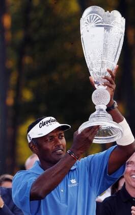Vijay Singh (Fidschi Inseln), Sieger des The Barclays 2008 -  (NYP20080824114) Golf Herren The Barclays 2008, PGA Tour Einzelbild Ridgewood Country Club Paramus New Jersey Freude,