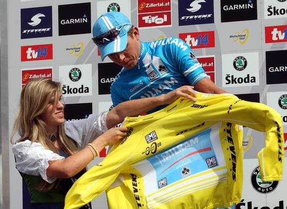 Brett Lancaster (Australien Milram) gewinnt den Prolog der Deutschland Tour 2008 Radsport Herren Deutschland Tour 2008, DeutschlandTour, ProTour, Straßenradsport, Straße, Rad, Gruppe Zeitfahren, Einzelzeitfahren, Prolog: Kitzbühel 