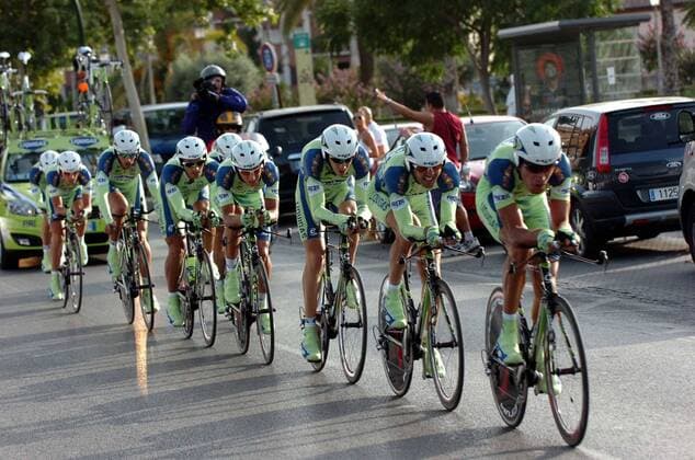 Mannschaftszeitfahren Liquigas -  Radsport Herren Vuelta a Espana 2008, Spanienrundfahrt, Straßenradsport, Straße, Rad, Prolog, Zeitfahren Totale 1. Etappe: Granada