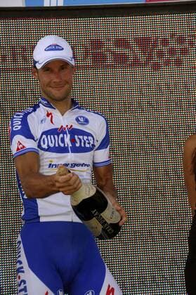 Tom Boonen (Belgien Quick Step) gewinnt die 3. Etappe der Spanienrundfahrt 2008 -  Radsport Herren Vuelta a Espana 2008, Spanienrundfahrt, Straßenradsport, Straße, Rad Einzelbild 3. Etappe: Jaen - Cordoba Begeisterung, Freude,