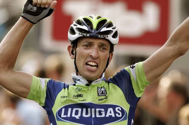 Leonardo Bertagnolli (Italien Liquigas) gewinnt die 3. Etappe der Deutschland Tour 2008 Radsport Herren Deutschland Tour 2008, Deutschlandtour, ProTour, Straßenradsport, Straße, Rad, Einzelbild 3. Etappe: Herrieden - Wiesloch Freude,