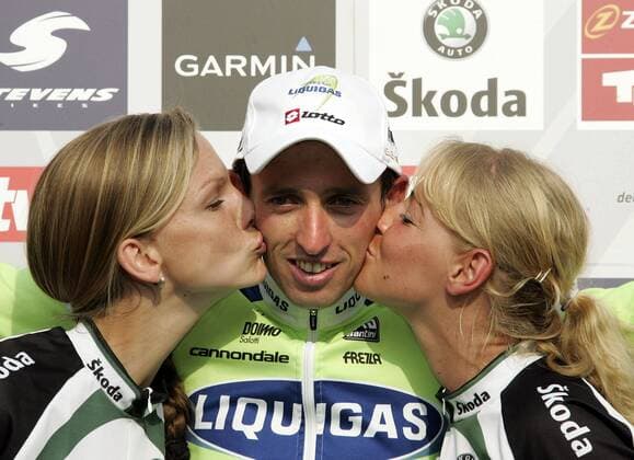 Leonardo Bertagnolli (Italien Liquigas) gewinnt die 3. Etappe der Deutschland Tour 2008 Radsport Herren Deutschland Tour 2008, Deutschlandtour, ProTour, Straßenradsport, Straße, Rad, Gruppe 3. Etappe: Herrieden - Wiesloch