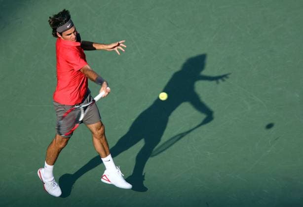 Roger Federer (Schweiz) -  (NYP20080902105) Tennis Herren US Open 2008, Grand Slam, ATP Tour Einzelbild Flushing Meadows New York, ,, NY, N Y Dynamik,