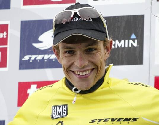 Linus Gerdemann (Deutschland Columbia) - Siegerehrung im gelben Trikot Radsport Herren Deutschland Tour 2008, Deutschlandtour, Pro Tour, Straßenradsport, Straße, Rad Porträt 5. Etappe: Mainz - Winterberg