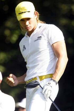 Camilo Villegas (Kolumbien) jubelt -  (SLP2008090721) Golf Herren BMW Championship 2008, PGA Tour, Fedex Cup, Fed Ex Einzelbild St. Louis