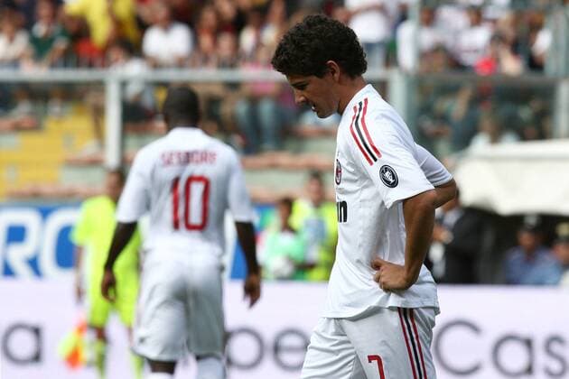 Alexandre Pato (AC Mailand) enttäuscht -  Fußball Herren Serie A 2008 2009, 1. Italienische Liga, Milan Einzelbild Genua