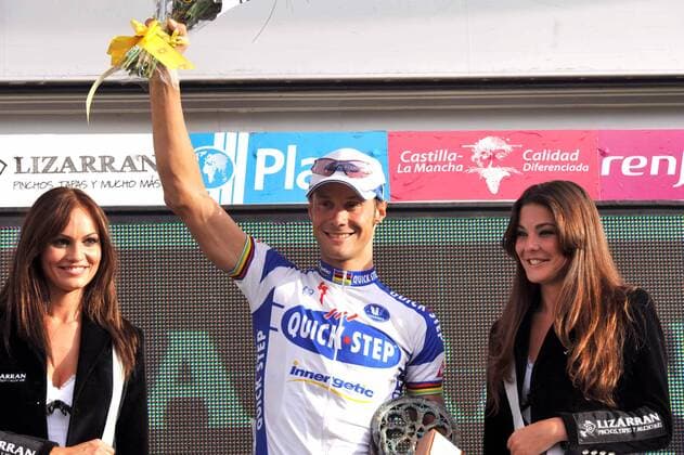 Tom Boonen (Belgien Quick Step) gewinnt die 16. Etappe der Vuelta a Espana -  Radsport Herren Vuelta a Espana 2008, Spanienrundfahrt Straßenradsport, Straße, Rad Gruppe 16. Etappe: Ponferrada - Zamora