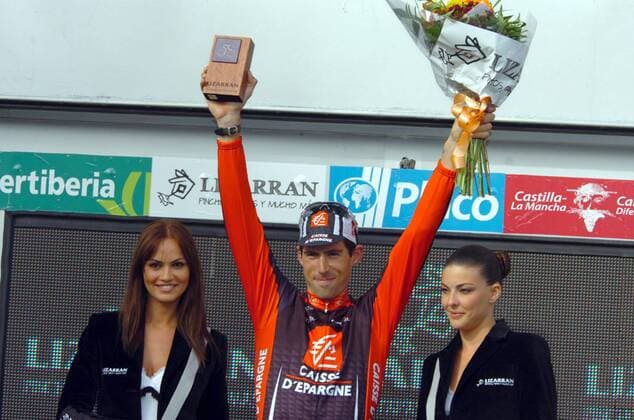 Imanol Erviti (Spanien Caisse d Epargne) gewinnt die 18. Etappe der Vuelta 2008 -  Radsport Herren Vuelta a Espana 2008, Spanienrundfahrt, Straßenradsport, Straße, Rad Gruppe 18. Etappe: Valladolid - Las Rozas Freude,