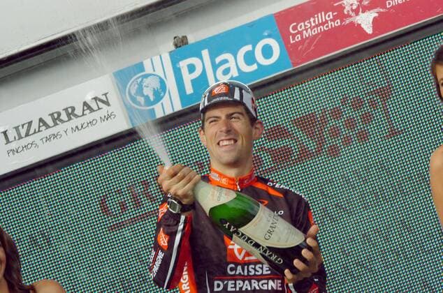 Imanol Erviti (Spanien Caisse d Epargne) gewinnt die 18. Etappe der Vuelta 2008 -  Radsport Herren Vuelta a Espana 2008, Spanienrundfahrt, Straßenradsport, Straße, Rad Einzelbild 18. Etappe: Valladolid - Las Rozas Freude,
