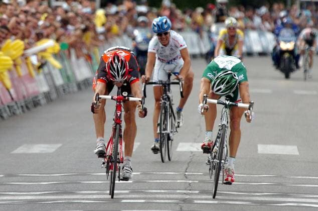 Imanol Erviti (Spanien Caisse d Epargne, li.) gewinnt die 18. Etappe der Vuelta 2008 vor Nicolas Roche (Irland Credit Agricole) -  Radsport Herren Vuelta a Espana 2008, Spanienrundfahrt, Straßenradsport, Straße, Rad Gruppe 18. Etappe: Valladolid - Las Rozas