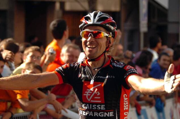 David Arroyo (Spanien Caisse d Epargne) gewinnt die 19. Etappe der Vuelta a Espana -  Radsport Herren Vuelta a Espana 2008, Spanienrundfahrt, Straßenradsport, Straße, Rad Einzelbild 19. Etappe: Las Rozas - Segovia Freude,