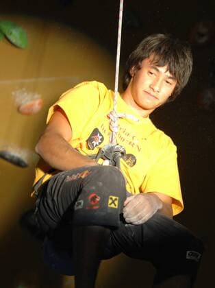 David Lama (Österreich) -  Freeclimbing Herren Free Climbing 2007, Freiklettern, Klettern, Klettersport, Sportklettern Einzelbild Dornbirn